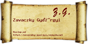 Zavaczky Györgyi névjegykártya